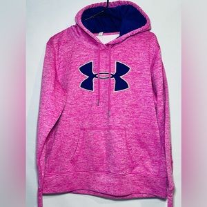 Womens Under Armour ColdGear Hoodie Pink/Navy Medium